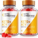 Nutraciz (Pack of 2 Keto Shred Max Keto + ACV Gummies, สูตรสําหรับ WEight Los, Kateto Supplement, Gomitas Reviews (201 Gummies)