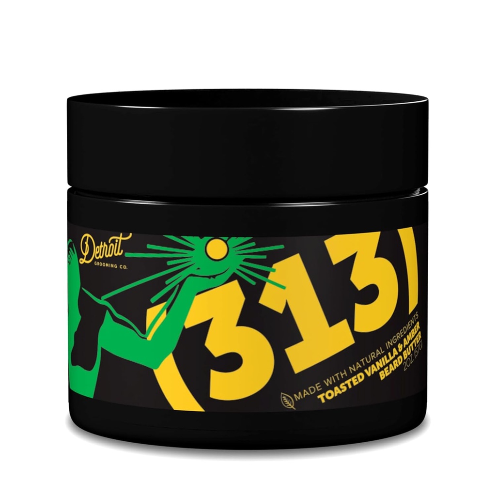 Detroit Grooming Co. Bart Butter für Männer | Erweicht, Diecken & Hydrates mit Safflower Oil & Shea Butter | 313 Duft, 2oz