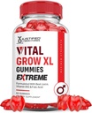 Upravičeni laboratoriji Vital Grow XL Extreme 2000MG Performance Gummies Napredno Formula oblikovan z ACV Granatna beet Juice v prahu B12 Vegan Non GSO 60 Gummys