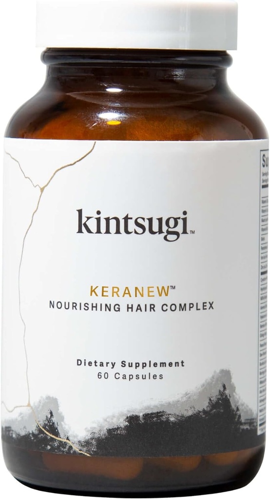 Kintsugi KeraNew Nourishing Hair Complex- Help Combat Signs of Aging Hair, Addition for Strong, Voighting Strands- Supports Healthy, Fuller Looking Hair w/ Keratin, Collagen, & Biotin (60 капсули)