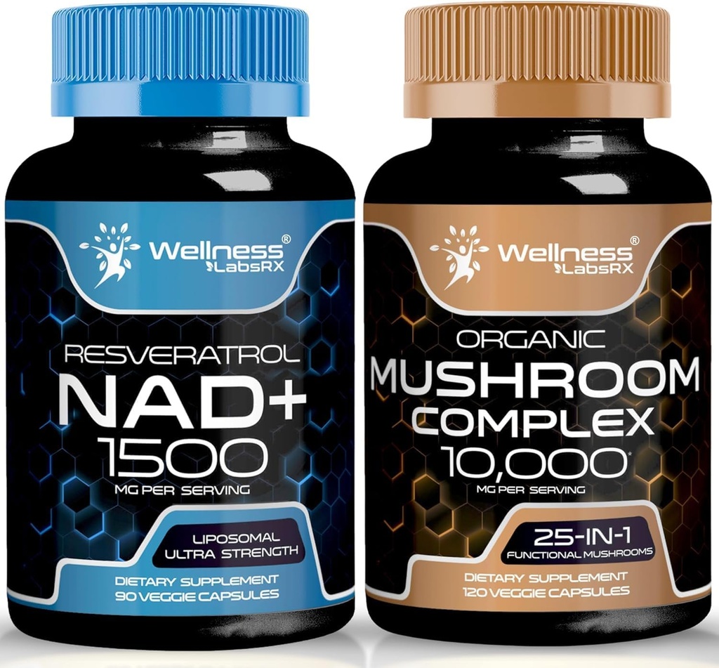 wellness LABSRX NAD Supliment, 1500mg - Liposomal NAD+ Supliment cu Resveratrol 