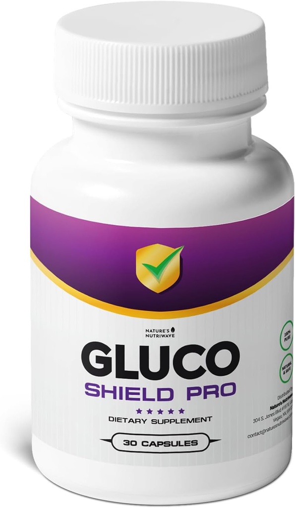GlucoShield Pro - Natural supplement with Vitamins B1, B2, B6, Magnesium, Zinc " Calcium - Non-GMO, Stimulant-Free, easy-to-Take , Made in The USA, GMP-Certified , 30 Capsules, 1 Month Supply