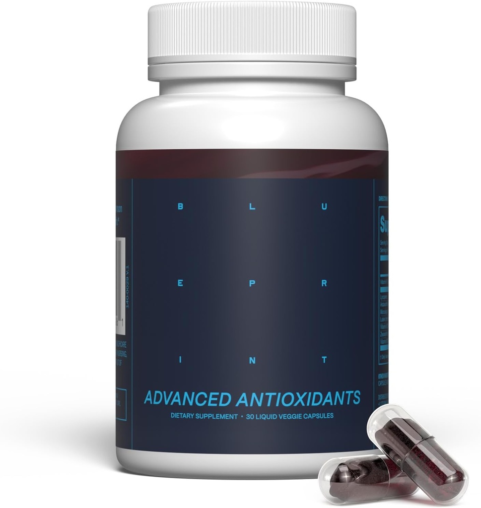 Blueprint Bryan Johnson Advanced Antioksidi - Lutein, Zeaxanthin, Lycopene, Vitamin K1, K2 - Vision, Bone & Heart Support üçün Vegan Kapsüller - Essential Softgels Formula yeniləndirilməsi