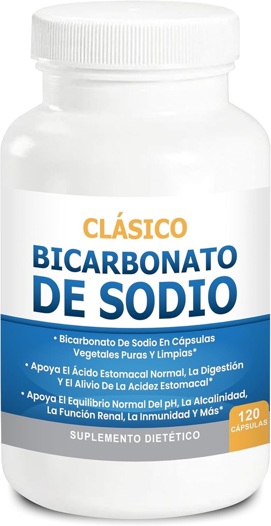 Bicarbonato de Sódio clássico 650 mg USO orgânico Natural Pastillas de bicarbonato de Sódio en polvo Tabelas de bicarbonato de Sódio (cápsulas) Alcalinidad del ácido del estomago 120 cápsulas