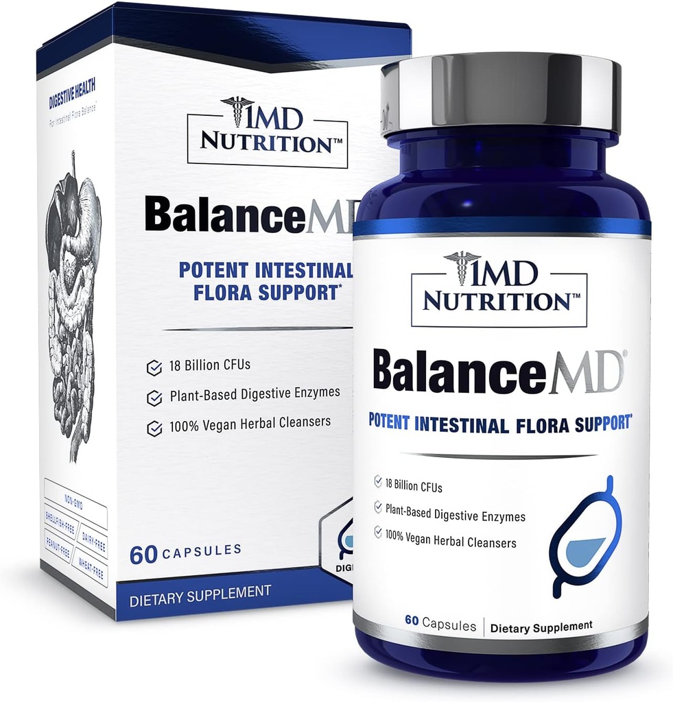 1MD Nutrition BalanceMD Vaginal Probiotics / Oregano & Caprylic Acid with Lactobacillus & Digestive Enzymes | İntestinal Flora Balance