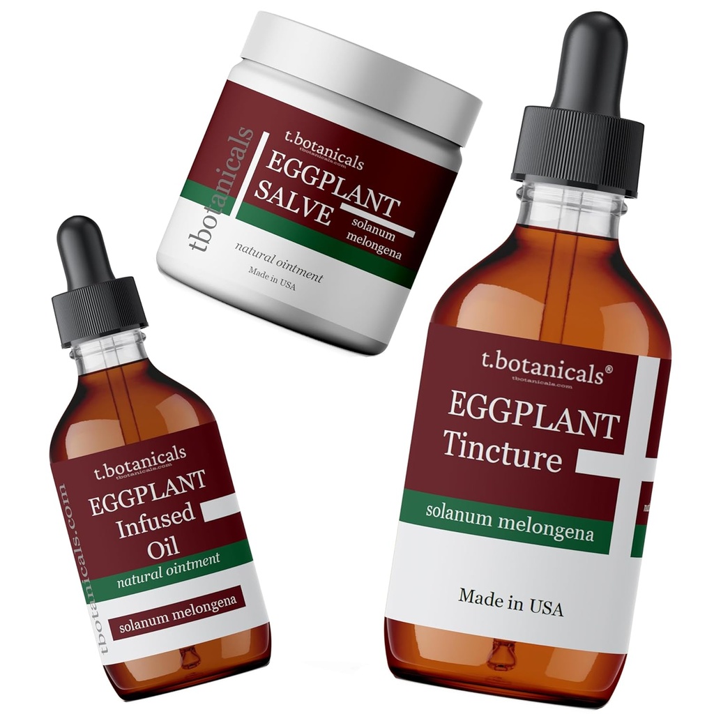 3-Piece Aubergine Skin Conditionnement Ensemble Aubergine Salve Tincture Oil Skin Cell Health Support Regenerate Décoloré Écaillé Troubles de la peau