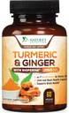 Turmeric Curcumin Supplement - 95% Curcuminoids with Organic Turmeric & Ginger, BioPerine Black Pepper Extract for Best Absorption, Natural Vegan Joint Support, Non-GMO, Bottled in USA - 60 Capsules