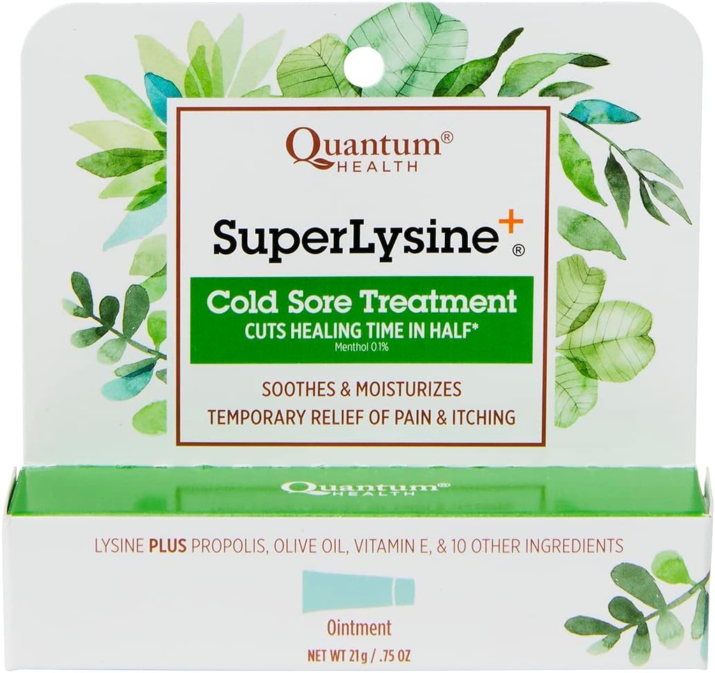 Quantum SuperLysine+ Cold Sore Treatment Zalf Relieves Pijn, Branden, en Jeuken Cuts Healing Time in Half