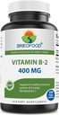 Brieofood 비타민 B2 (Riboflavin) 400mg, 120 Veggie 캡슐 - 글루텐 무료, 비 GMO