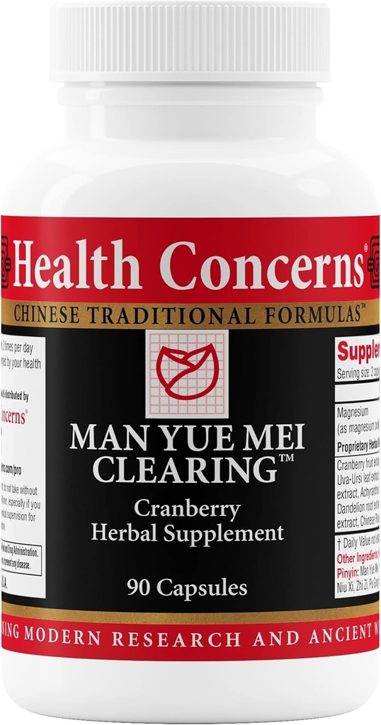 Mối quan tâm về sức khỏe Man Y tế Yue Mei Clearing – Cranberry Phụ giúp cho việc làm sạch Urinary Tract & Bladder – Công thức hỗ trợ cho trẻ em — Công thức chăm sóc miệng Trung Quốc với tơ ngô – 90 casules