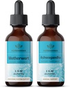 HERBAMAMA Kit de gouttes liquides à base de plantes - Ensemble d'extrait de nacre et de teinture d'Ashwagandha 2 fl oz - végétalien, non-OGM, sans sucre et sans alcool - 2 pack