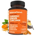Turmeric Curcumin Supplement with Black Pepper & Ginger Root 1000mg | Optimized Formula 95% Curcuminoids Curcuma | Joint Health & Inflammation Support | 60 Capsules Powder Filled