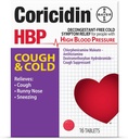 Coriciidin HBP Decongestant- Ingyenes köhögés és hideg gyógyászat - Speciálisan tervezett megkönnyebbülés a magas vérnyomás, köhögés, orrfolyás, tüsszögés és hideg tünetek (16 gróf)