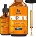 Folyékony probiotikumok kutyáknak és macskáknak - 6 milliárd CFU Pet Digestive Support - Kutya probiotikumok endzimekkel - Macska probiotikus kiegészítés - 2- oz palack