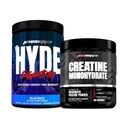 PROSUPPS Hyde Signature Sustained Energy Pre-Workout, Blue Razz - 60 Servings, and Creatine 300 Bundle