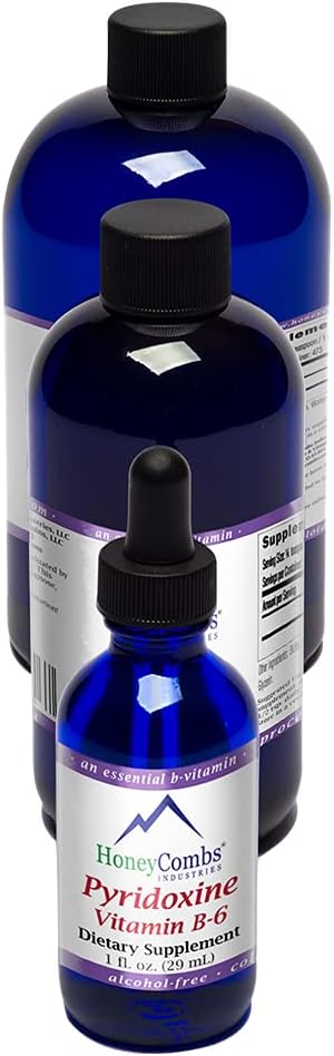 Vitamin B6 (Pyridoxine) Drops – Liquid Vitamin B Drops for Natural Brain Function Support, Blood Vessels & Immune Support – Liquid Vitamin Mood Supplement – Alcohol-Free Health Supplement (16 Fl Oz)