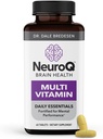 LifeSeasons NeuroQ Daily Essentials Multiвитамини - обогатена Ментална производителност & Цялостна уелнес - Подобряване на паметта и фокуса - B-Complex, Витамин D, Фолат, CoQ10, Пантотенова киселина и повече - 60 капсули
