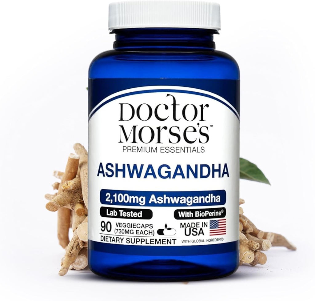 Ashwagandha 2100mg 보충교재, 순수한 Ashwagandha 분말 및 뿌리 추출물, FDA에 의해 하는 Bioperine 까만 고추, NSF 증명된 시설, 지원 건강한 긴장 수준, 90의 캡슐