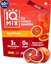 IQMIX Hydration Electrolyte Mills - 4-in-1 Formulė Hidration, Mental Aglity, Mood and Recovery - Sugare Free Drink Mix, Keto, Magnis L- Threonate, Lion 's Mane - 40 Count Blood Orange