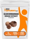 BulkSuplements.com Pó de Glucomannan - de Konjac Raiz Extrair Pó, Suplementos de Glucomannan - sem glúten, 2g por serviço, 500g (1,1 lbs) (Pacote de 1)