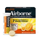 Airborne 1000mg Vitamin C + Zinc Sugar Free Multivitamin Immune Support Effervescent Fizzy Drink Tablets, Zesty Orange Flavor with Powerful Antioxidants Vitamins A C & E, 30 Tablets