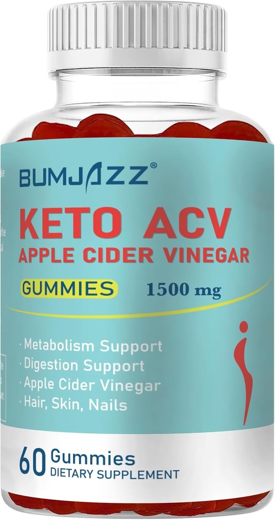 Keto ACV Gummies Boost Mátabolizem z Apple Cider Vinegar Keto dodatki - Gluten-Free - Formula za moške in ženske - 1500mg - 60 grofov