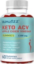 Keto ACV Gummies повышает метаболизм с помощью добавок кето яблочного уксуса - без глютена - Формула для мужчин и женщин - 1500 мг - 60 графов