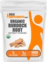 BulkSupplements.com Organic Burdock Root Extract Powder - Burdock Root Powder, Herbal Supplement - Vegan & Gluten Free, 1g per Servering, 1kg (2,2 lbs) (Pack av 1)