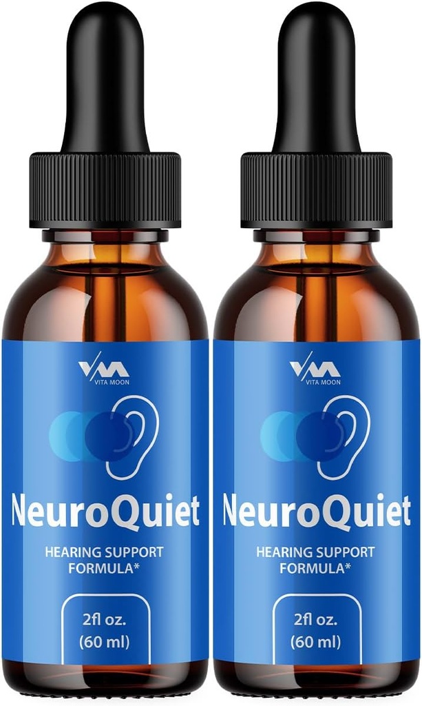 (2 Pack) NeuroQuiet Drops - Neuro Quiet Advanced Formula Hearing Support, Cognitive Health, and Total Wellness, 2 Month Supply