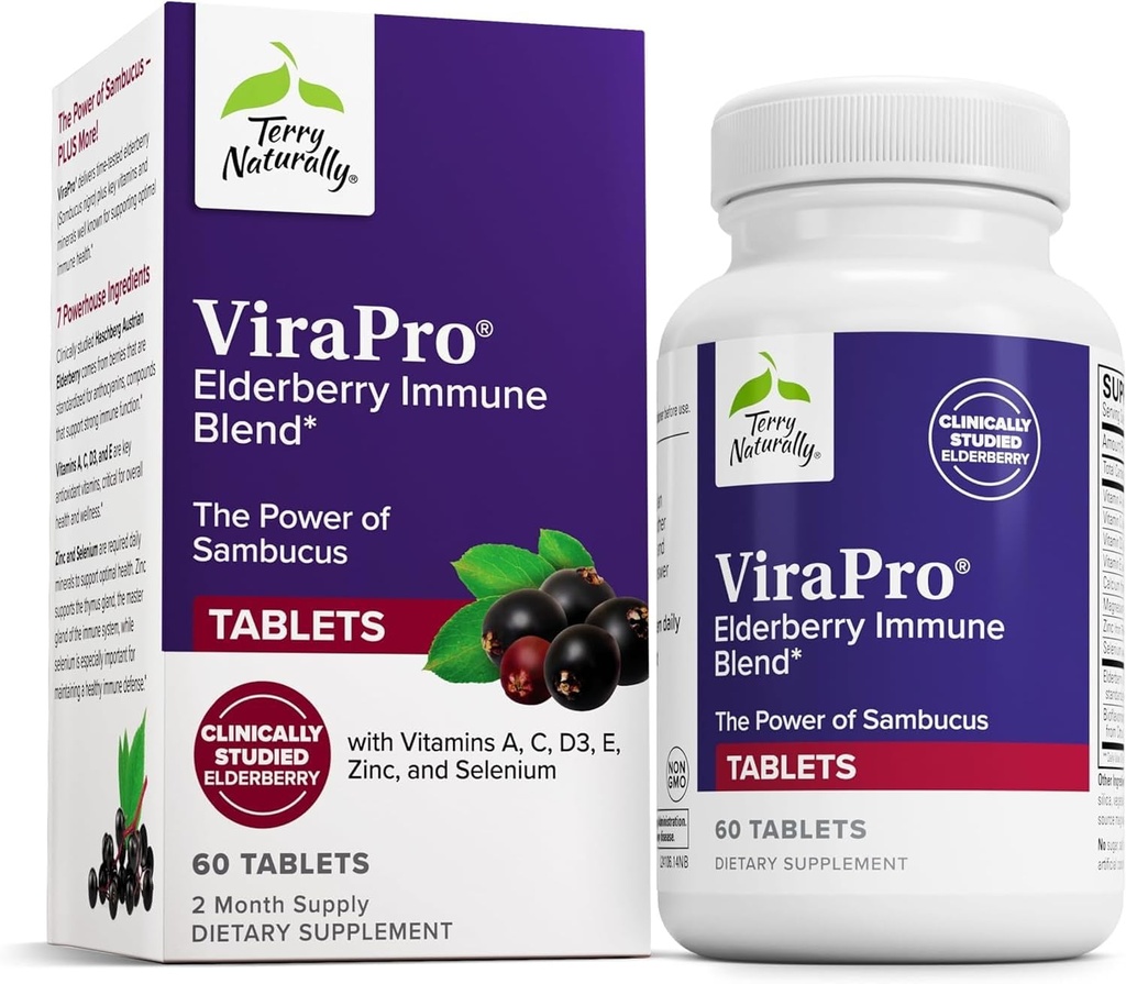 Ter Naturally ViraPro - supplement with Herbal Blend for Immune Support - supplement with Elderberry, Zinc " Selenium - Support Immune Response - 60 Tablets