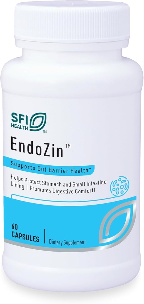 SFI Health Klaire Labs Endozin - Zink Carnosine Complex med L- Glutamin til støtte for intestinal barriere funktion, Hypoallergen (60 kapsler)