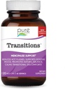 Pure Essence Labs Transitions Vitamins for Women, Natural Menopause Relief Supplement to Promote Hormone Balance, Reduce Hot Flashes, Mood Swings & Night Sweats, 120 Capsules