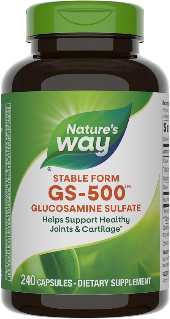 Nature's Way GS-500 Glukosamiinisulfaatti, Joint Health Support Supplement*, 240 kapselia