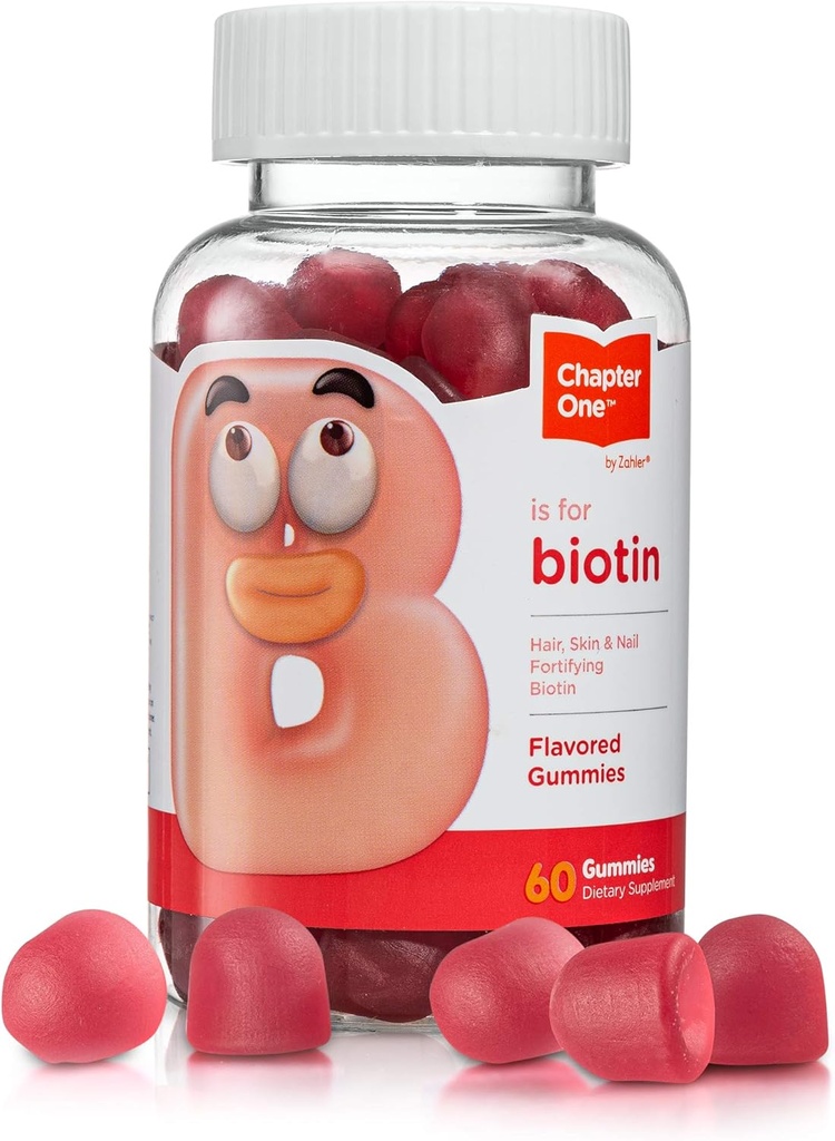 Zahler Chapter One Biotin Gummies, Haar Haut und Nägel Fortifying Biotin, Certified Kosher, 60 Flavored Gummies