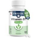 Freeda Vitamin B1 Thiamine 100mg - Supports Energy Metabolism, Nervous System Health - Kosher, Vegan, Gluten Free - Thiamin HCl 100 mg Vitamin B 1 - Pure Vit B1 Vitamin Thiamine B1 Supplement (100 Ct)