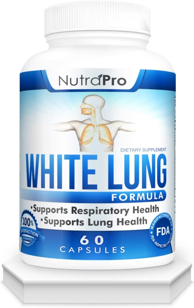 NutraPro valge kopsu - kopsu puhastamine ja detox.Support Lung Health. Toetab hingamisteede tervist. 60 kapsel - valmistatud GMP sertifitseeritud rajatis.