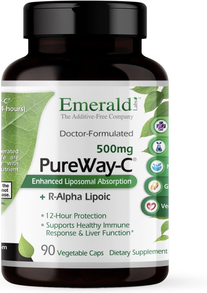 EMERALD LABS PureWay- C - Liver & Imune Implementació suplementari amb àcid R-Alfa Lipoic * - Absorbing Vitamina C - 90 Vegetable Capules (45-Day)