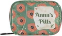 Aangepaste pil Box 7 Dag pil Case Bag Vintage Poppy's Floral Gepersonaliseerde naam Reis pil Organizer Bag met rits draagbare week Case Compacte grootte voor vitamine supplement houder