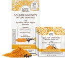 GuruNanda Golden Immunity Instant Drink Mix med gurkmeja & svartpeppar - Rik i antioxidanter för att stödja immunsystem & Digestive Health - Saffron & Almond smaksatt, On-The-Go Sachets (30 greve)