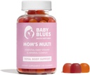 Baby Blues Women's Multivitamin Gummies - 매일 에너지, 면역, 무 및 뷰티 지원 - Biotin, 비타민 C, D3, B12, 아연 및 철과 엄마를위한 Vegan Chewable 보충