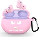 CACOE Silicone Case Cover for Beats Studio Buds/Beats Studio Buds + 2023,Protective Skin Beats Studio Buds Cases Shockproof Cute Funny Print Accessories with Keychain（Pink）