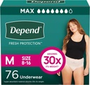 Pannolini per adulti, Incontinence & Postpartum Leak Biancheria intima per le donne, Monouso, Massima, Media, Blush, 76 Conte (2 Pacchetti di 38), Imballaggio Vary