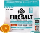 Fire Science Fire Salt Hydration Sticks, Electrolytes & Coconut Water, Hydration Drink Mix med Magnesium, Potassium & Sodium, Zero Sugar, Single Serve On The Go Packs, Vegan, Orange Flavor, 32 Count