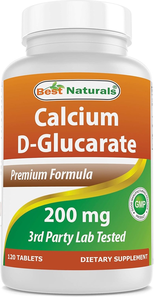 Beste Naturals Kalsium D-Glucarate 200 mg 120 tabletter