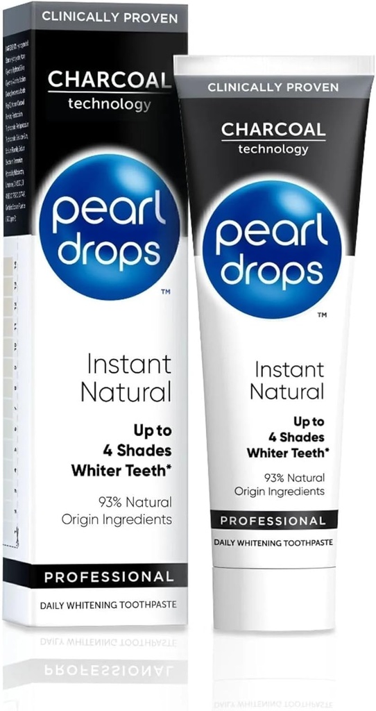Pearl Drops Instant Natural White Aktiverad Charcol 75ml