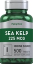Piping Rock Sea Kelp 보충제 | 225mcg | 500 정제 | Non-GMO, 글루텐 프리