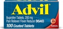 Advil Pain Reliever і Fever редуктор, Болі Relief Медикамент з Ibuprofen 200mg для головного болю, болю, чоловічого болю і суглоба болю - 100 покриттям таблетки