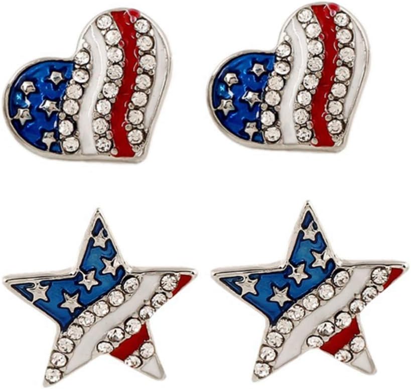 PRETYZOOM Patriotic Earrings American Flag Eardrop for Women Jewel Eardrop Moda Hafifletilebilir Parti Accessory