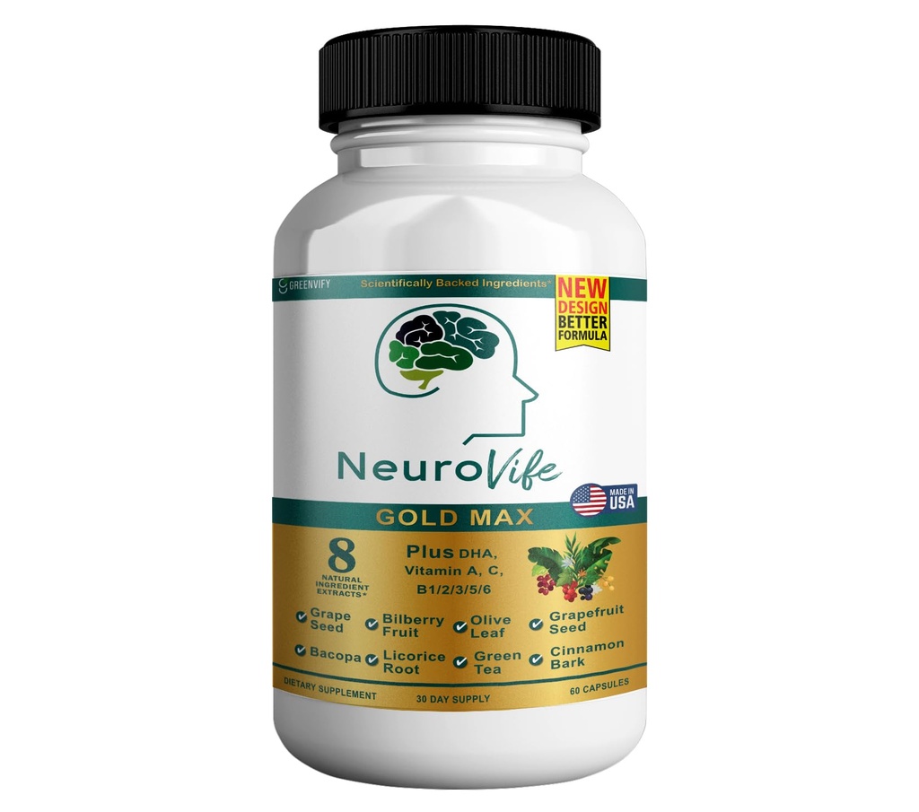 NeuroVife Gold Max Nootropic Formula, Cognitive Focus and Clarity Complex, 60 Capsules