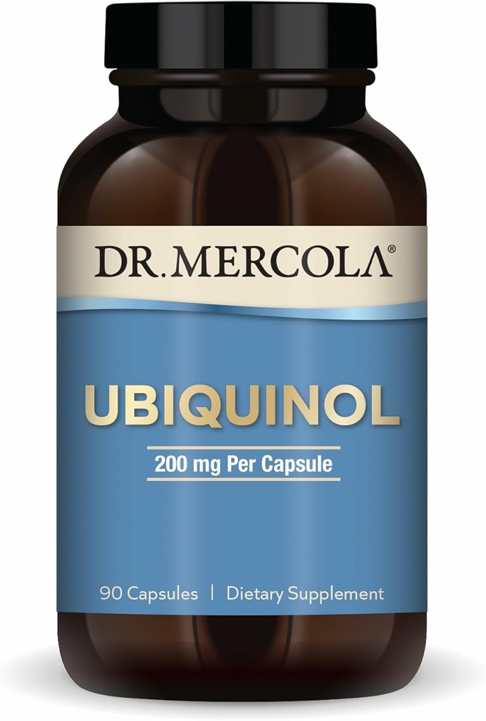 Mercola Ubiquinol doktorea, 90 zerbitzari (90 kapsula), 200 mg kapsula bakoitzeko, dieta osagarria, Energiaren ekoizpena onartzen du, Ez-GMO